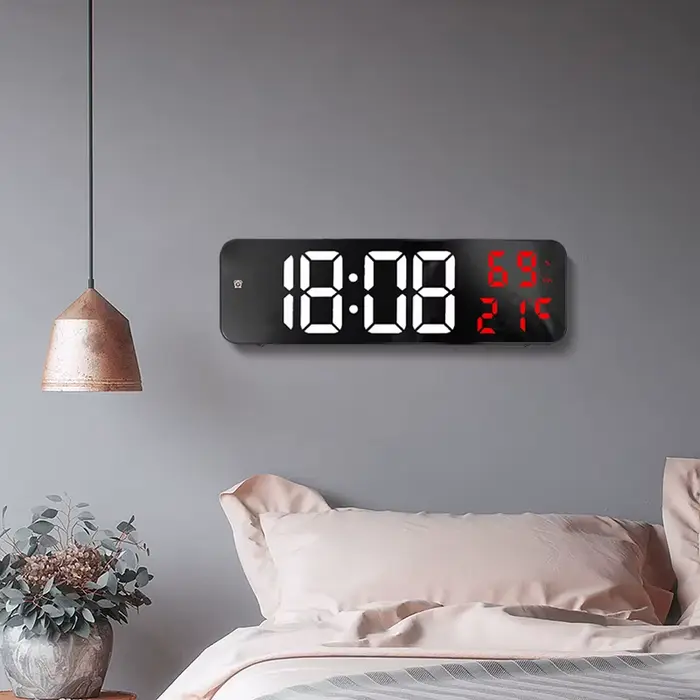 Horloge murale numérique à grand écran LED