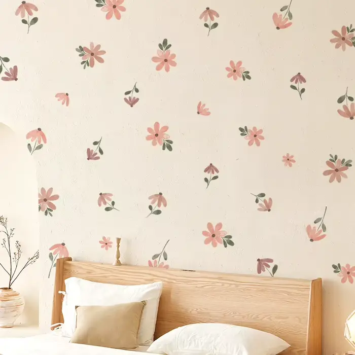 Autocollant mural petite fleur style Bohème