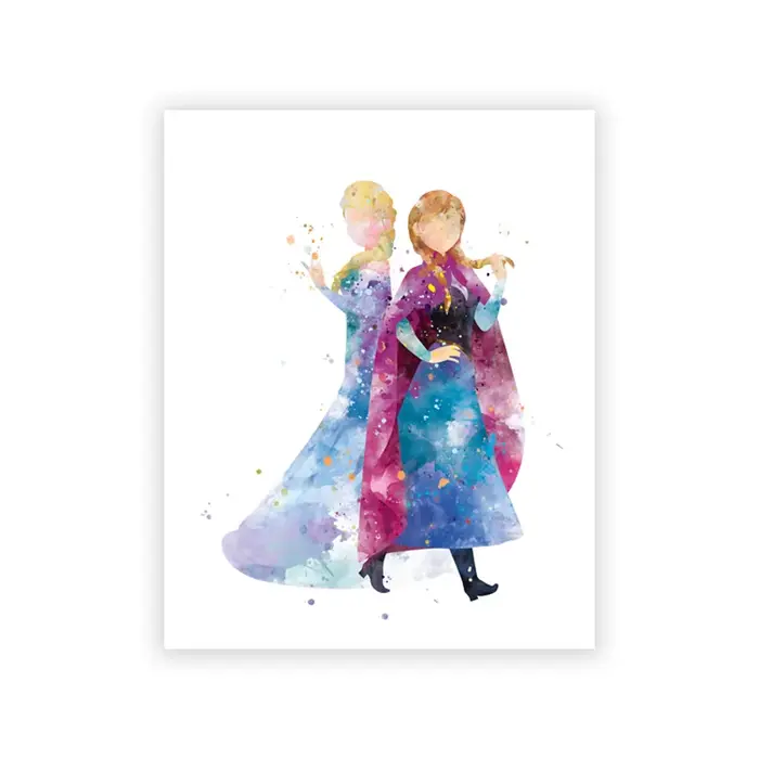 Affiche princesse aquarelle, impression d'art mural pour chambre d'enfant, peinture sur toile de fêt