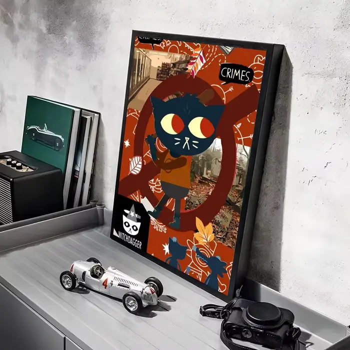 Autocollants d'affiche de dessin animé Night in the W-Woods, peinture murale, décor auto-adhésif pou