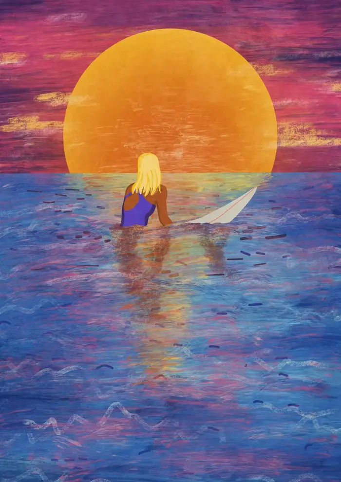 Affiche colorée de surf imprimée, cuisine tendance, décor Boho, Cheers To Us, vin rouge, Toast, pein