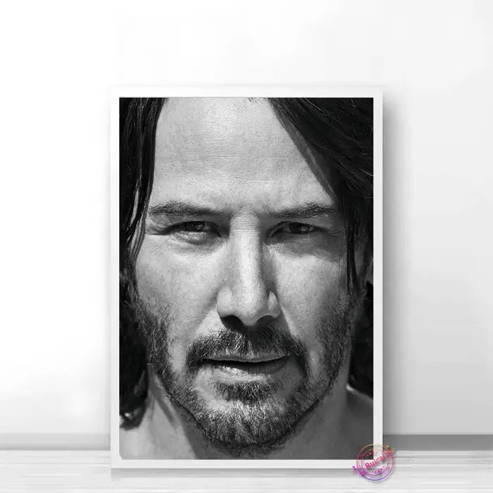 Affiche de Keanu Reeves, peinture sur toile, image en soie, décoration murale, cadeau pour la maison