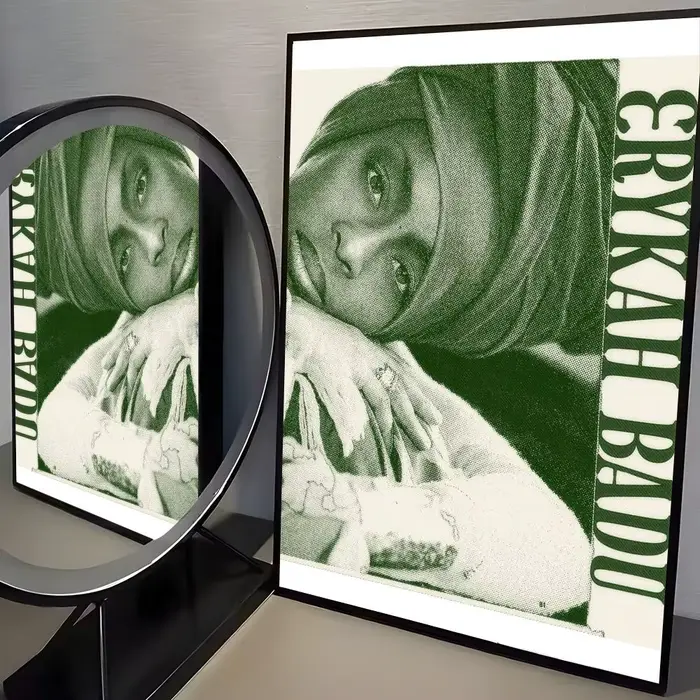 E-erykah Badu américain chanteur-graveur affiche auto-adhésif Art papier imperméable autocollant caf