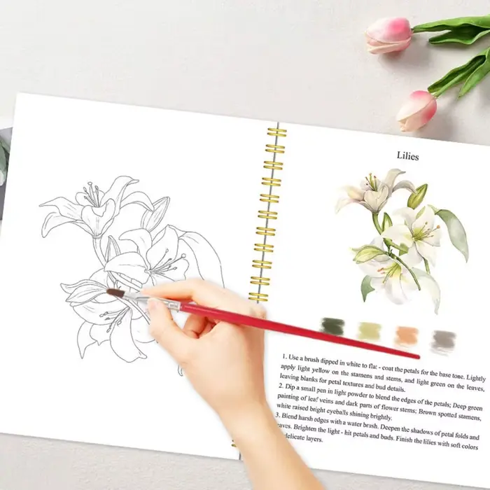 Cahier d'exercices d'aquarelle adapté aux débutants