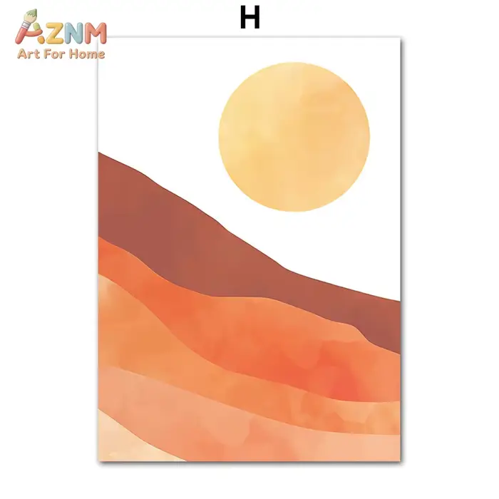 AZNM Impression sur toile de vase abstrait en terre cuite, aquarelle, tons neutres de terre, poterie botanique minimaliste, affiche murale bohème, sans cadre