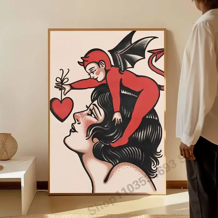 Affiche de fille Punk, l'amour de la sorcière est aveugle