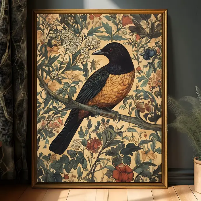Affiche d'art d'oiseau Vintage imprimée