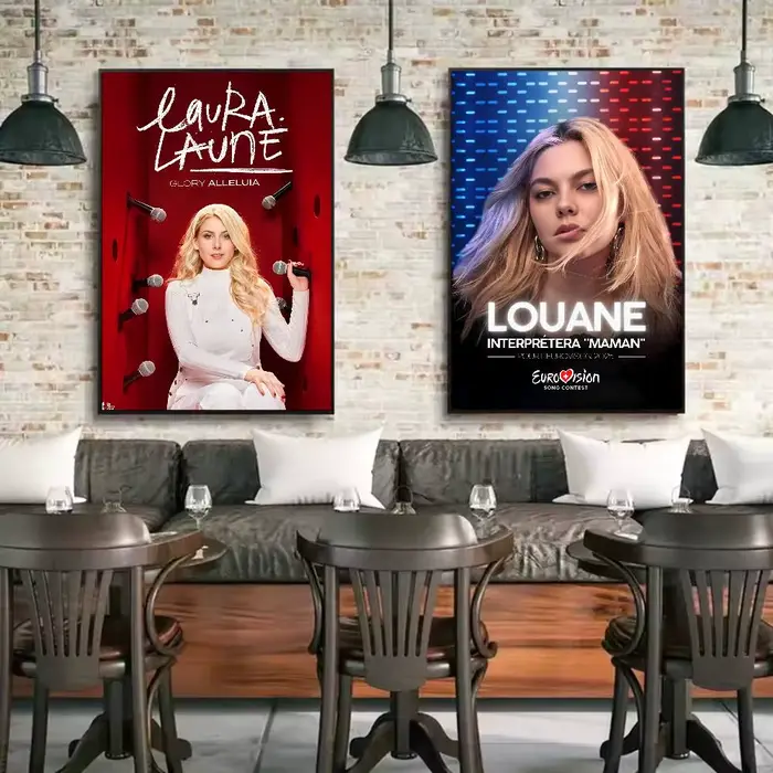 Affiche murale collante de chanteur l-Louane