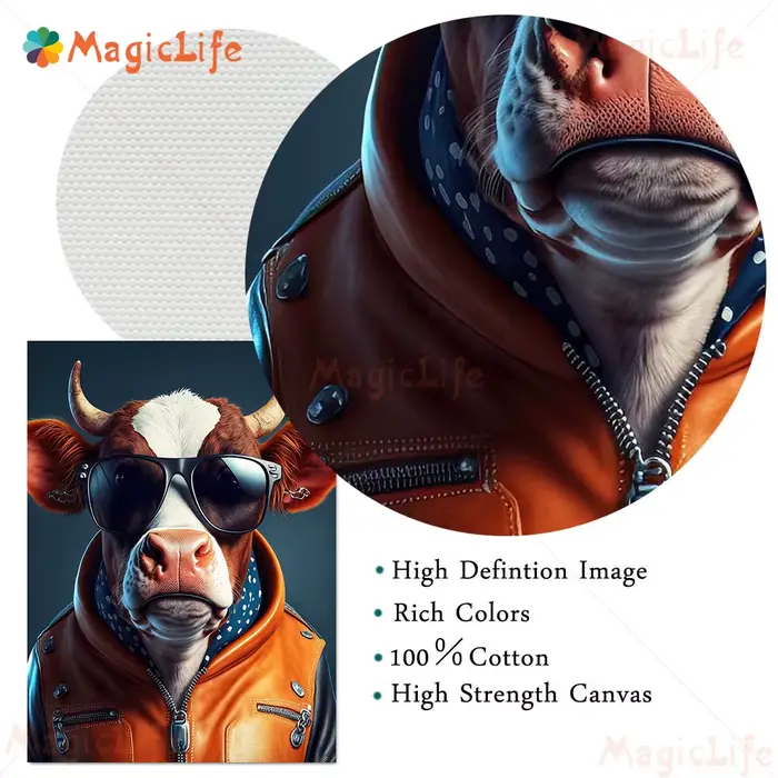 Cool Cow Like A Human Art Poster