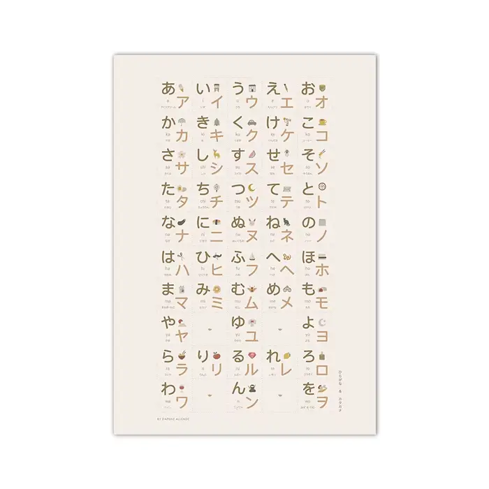 Affiche de tableau japonais Hiragana, peinture sur toile, décoration artistique murale pour chambre 