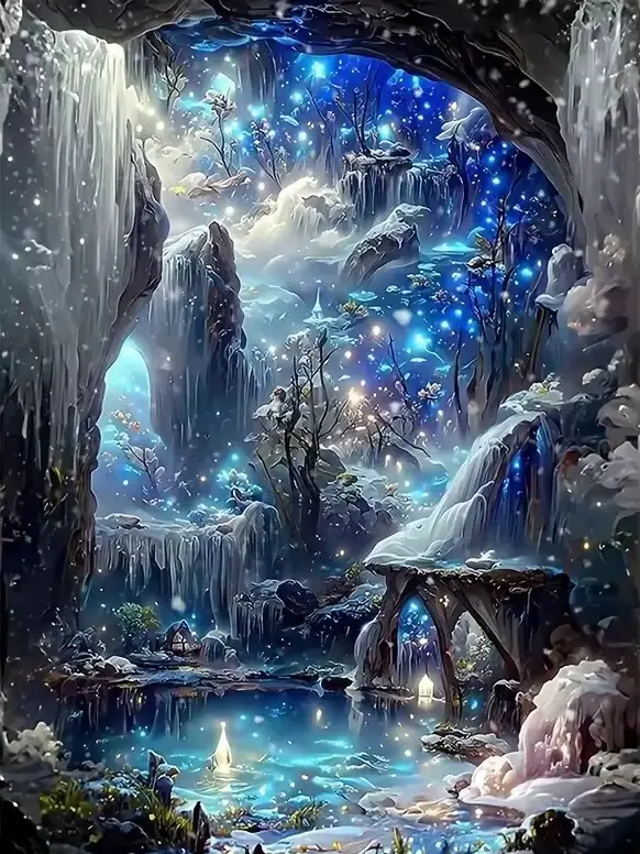 Peinture diamant paysage, perceuse ronde complète 5D, filet de mosaïque, coutumes pour intérieur, 30