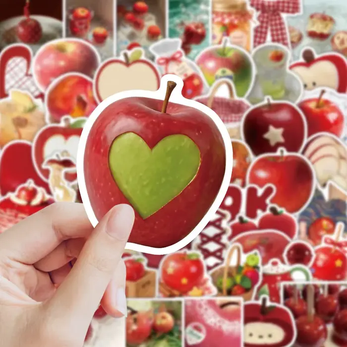 10/30/63 autocollants mignons en forme de pomme rouge