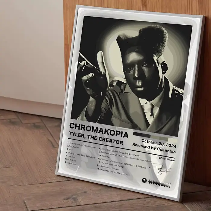 Chromakopia t-tyler Creator Affiche imprimée minimaliste pour la décoration intérieure