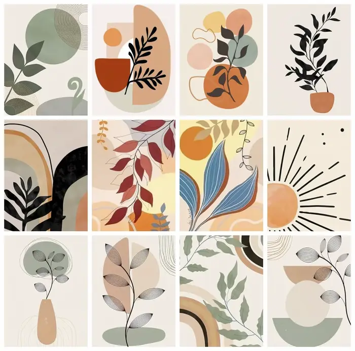 Peinture par numéros de plantes et de fleurs à colorier sur toile