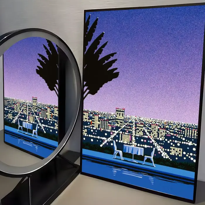 H-hiroshi Nagai œuvre peinture calligraphie haute qualité coton toile affiche mur Art pour salon caf