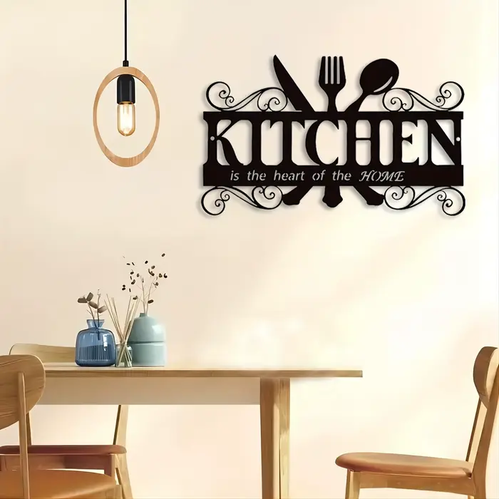 Décoration murale de cuisine en métal