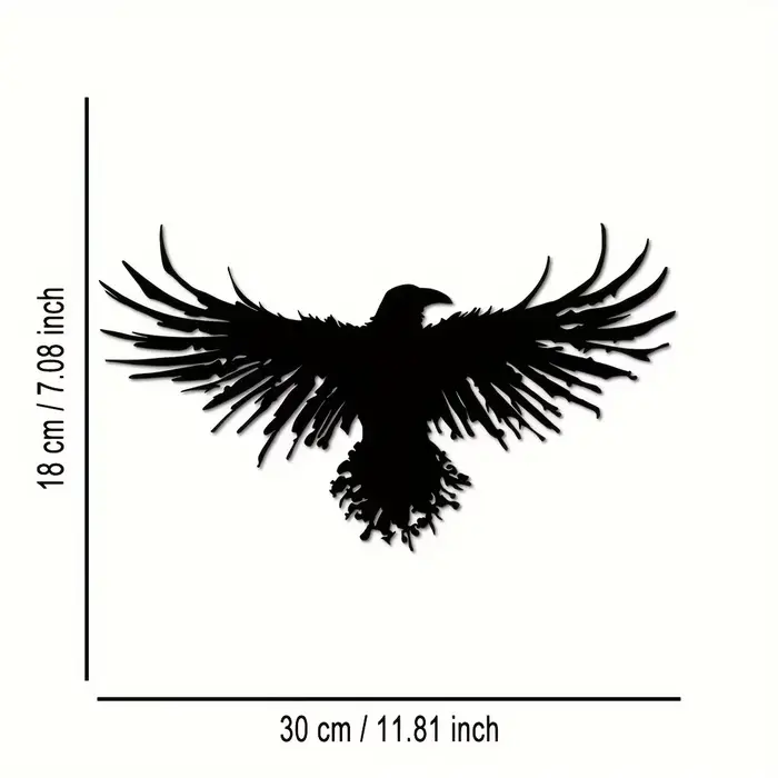 Décoration murale corbeau en métal noir unique, idéal pour apporter du charme et du style à votre sa