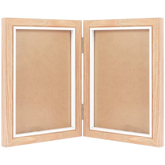 Cadre photo en bois personnalisé pour murs, cadre photo double/triple 180 °   Support de cadre photo