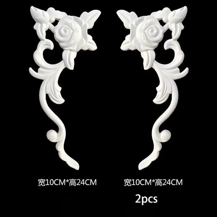 Décoration murale florale sculptée en PVC, autocollants muraux décoratifs en Relief 3D, pièces d'ang