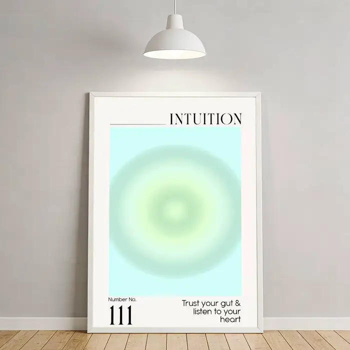 Affiche sur toile avec numéro d'ange 111, énergie de manifestation, Aura, peinture sur toile, décora