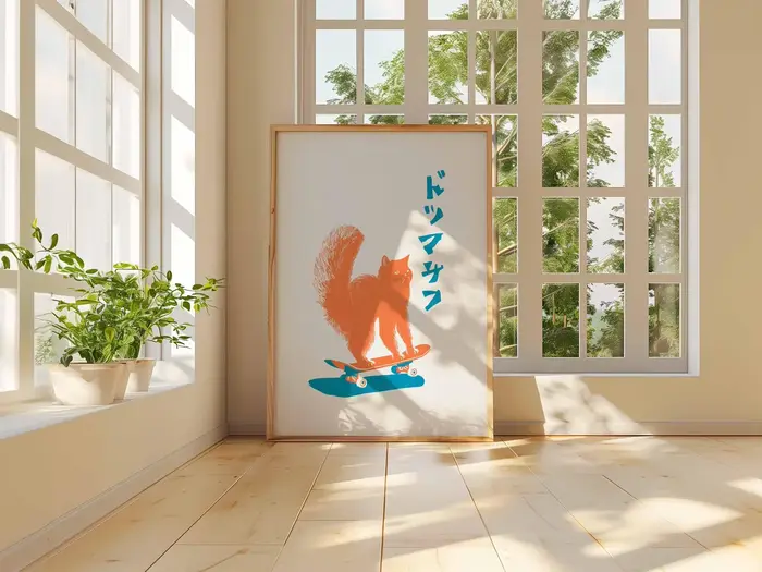 Impression de chat Pop Art japonais