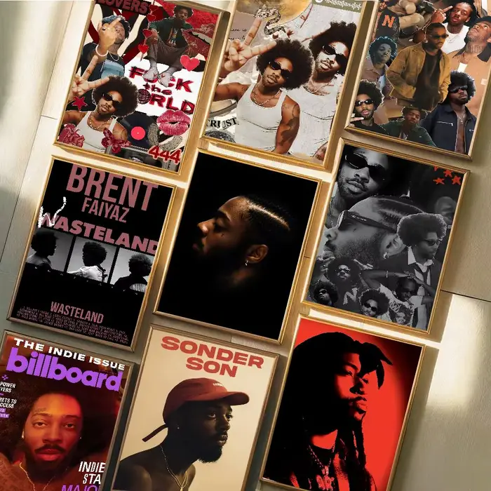 Affiche artistique Singer B-Brent F-Faiyaz avec impressions
