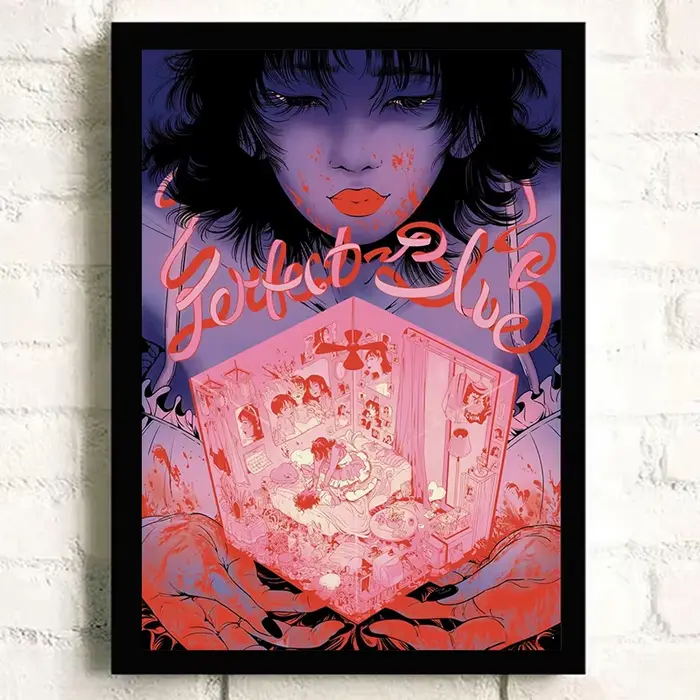 Toile bleue parfaite, affiche de film d'horreur d'anime japonais