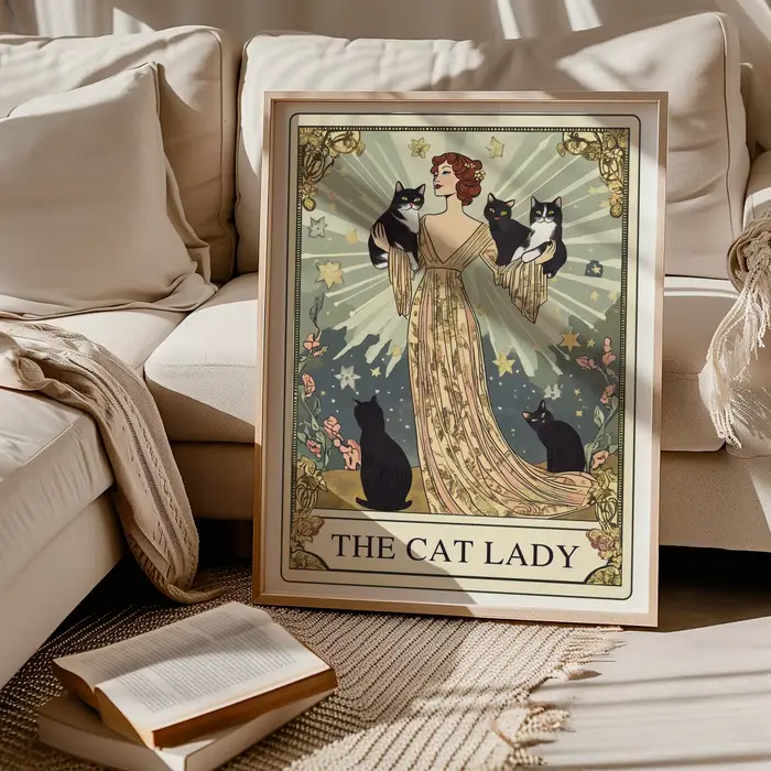 Affiche imprimée sur toile The Cat Lady Tarot