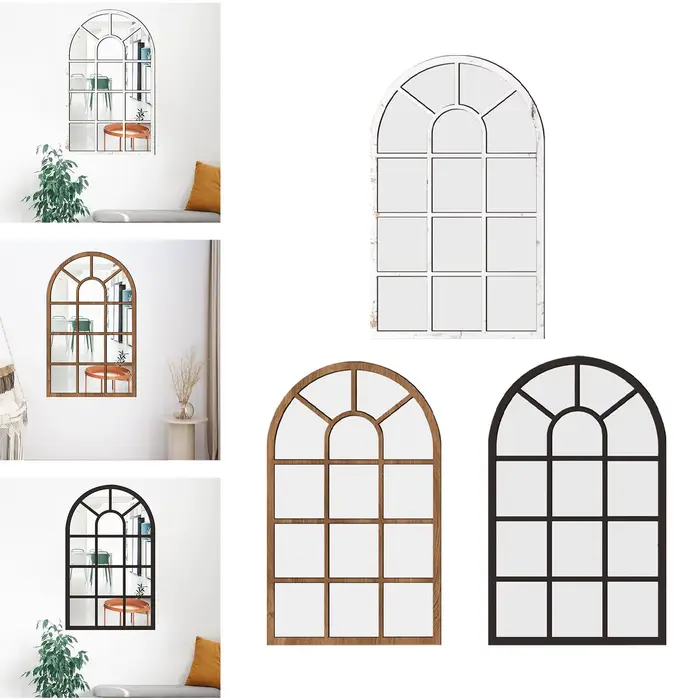 Miroir mural de fenêtre arquée en bois acrylique