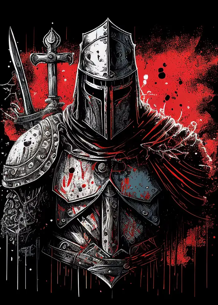 Affiches de chevalier médiéval, peinture de chevalier Vintage, imprimés sur toile, images d'art mura