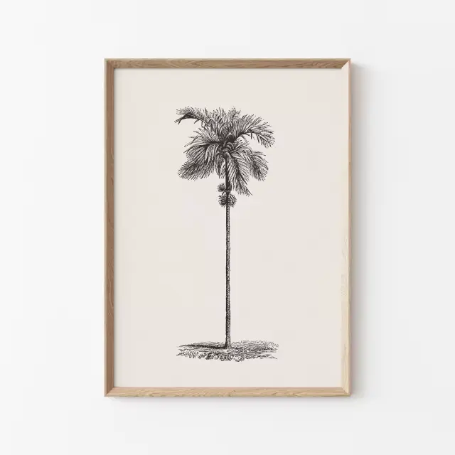 1 pièce, Affiche et impression sur toile sans cadre, motif croquis d'arbre de chêne noir vintage, st