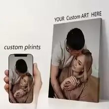 1 affiche sur toile personnalisée – Transformez votre photo en œuvre d'art murale décorative – Un cadeau personnalisé
