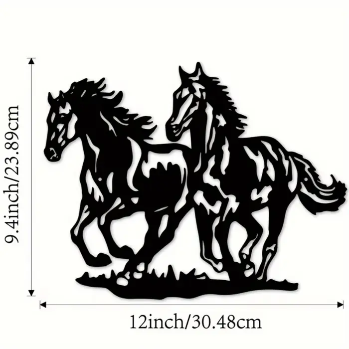 Décoration murale en métal en forme de cheval élégante et exquise | Art délicat avec le pépiment d