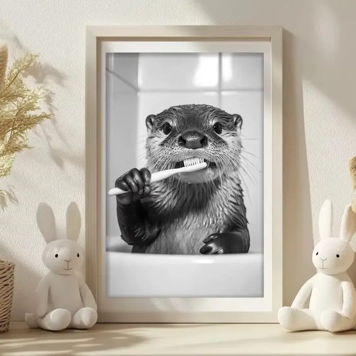 Affiche d'art Animal à brosser les dents