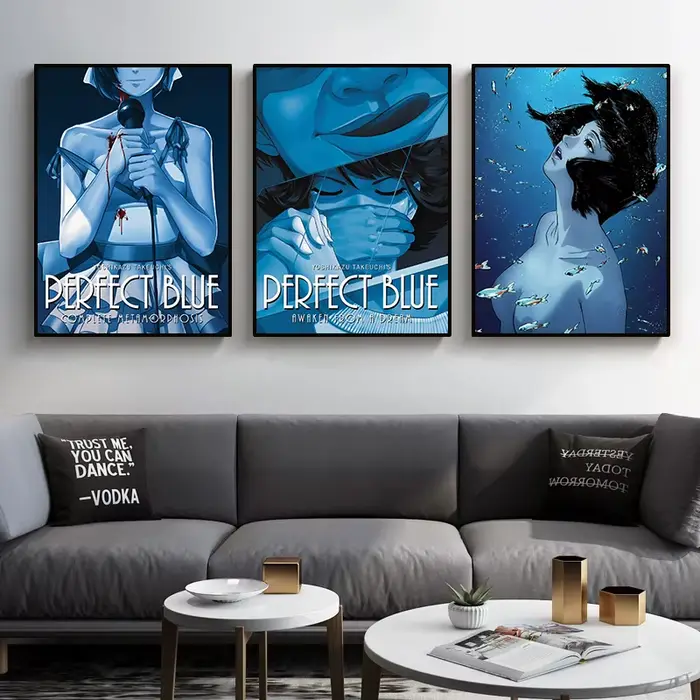 Affiches bleues parfaites de l'anime Kon Satoshi