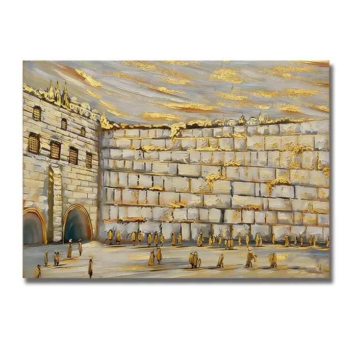 Peinture à l'huile juive abstraite moderne faite à la main
