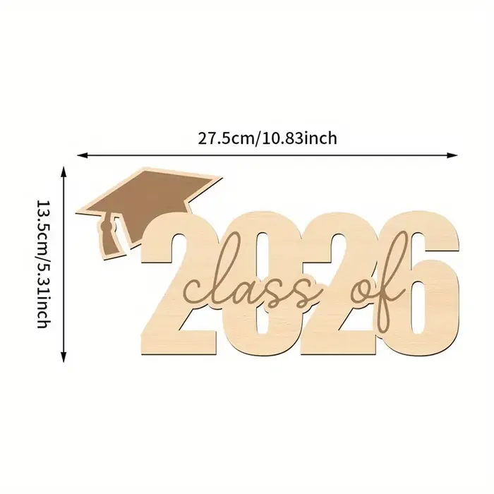 Tableau d'affichage en bois en forme de classe 2026 2026, ornement de fête, décoration de fête de re
