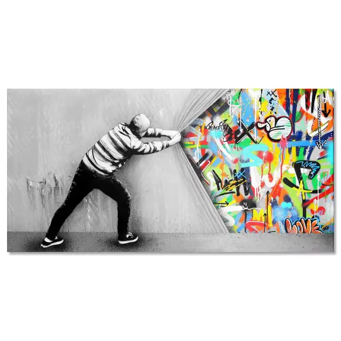 Affiche murale abstraite avec Graffiti de rue, tendance, haut de gamme, décoration murale moderne po