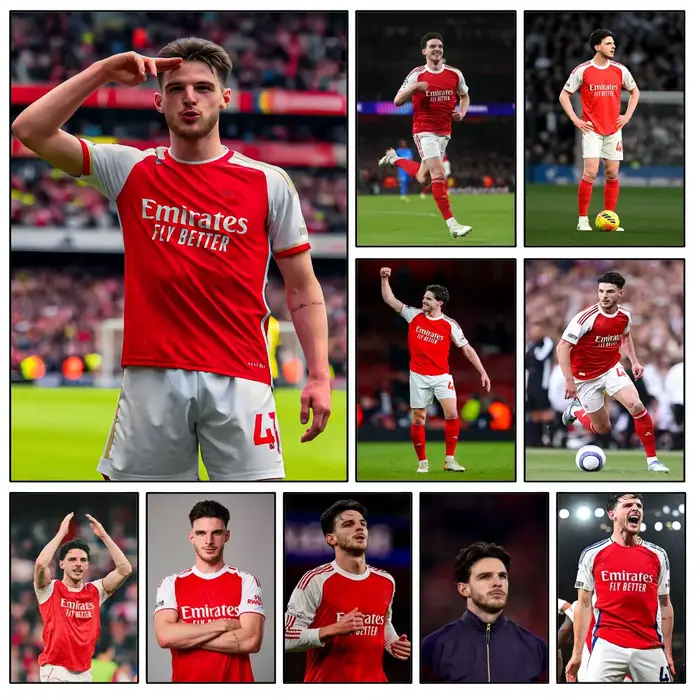 Affiche de football Declan R-Rice Arsenal Angleterre, imperméable, HD, moderne, à coller, décoration murale pour chambre à coucher, salon, dortoir, bureau