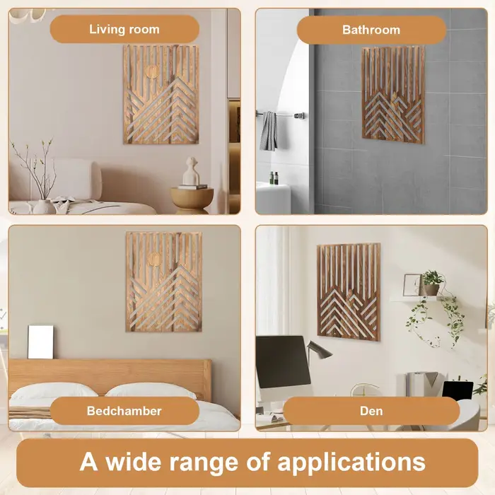 Lot de 3 sculptures murales en bois ajouré