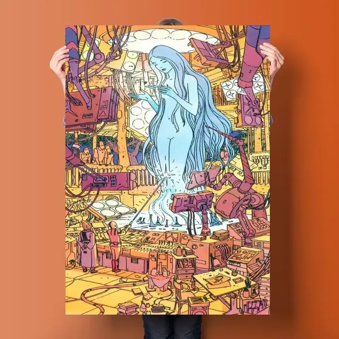 Peinture sur toile de jeu vidéo Moebius Cartoonist Anime