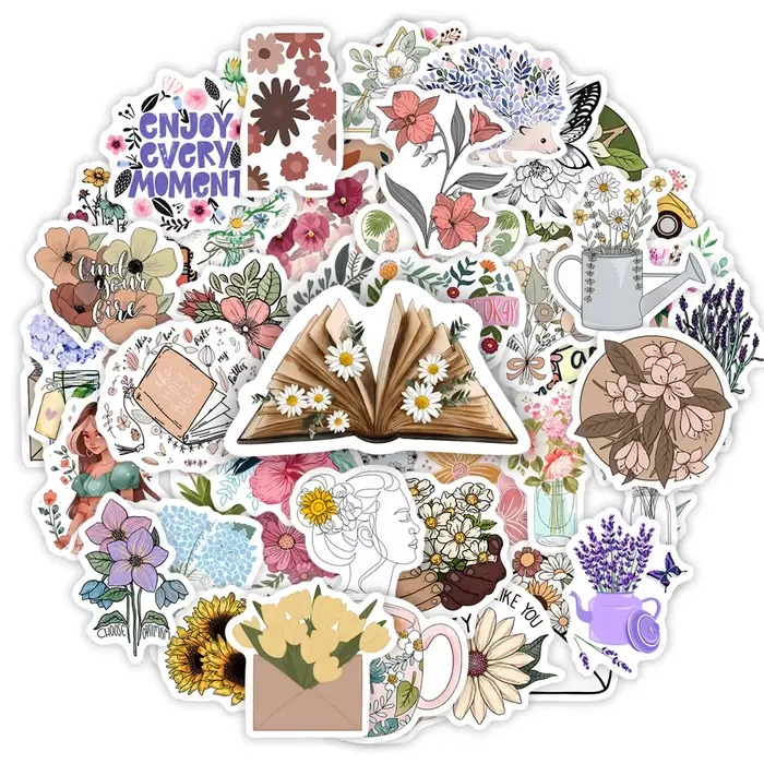 Jolis autocollants à motifs floraux