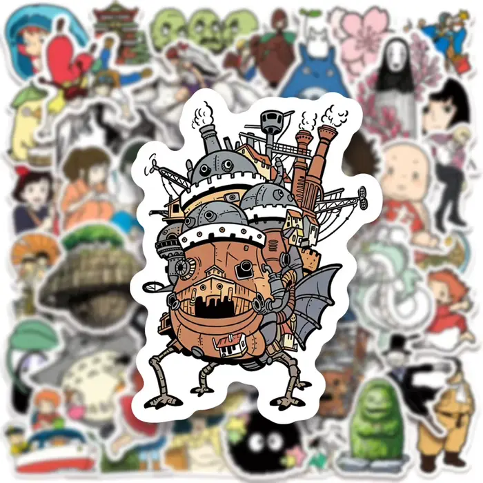 50 autocollants décoratifs imperméables sur le thème de l'anime japonais Studio Ghibli
