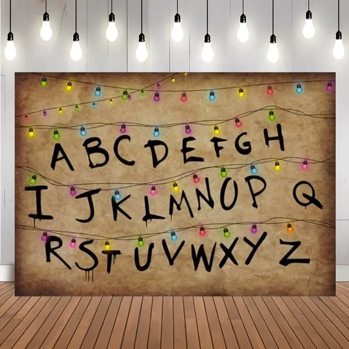 S-stranger-Thingsed affiche à l'envers Alphabet mur toile de fond lumières de noël Photo stand fond enfants fête d'anniversaire décor