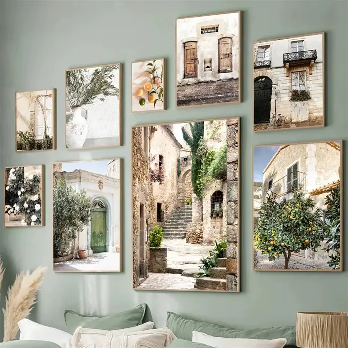 Affiches d'architecture espagnoles et d'italie Puglia