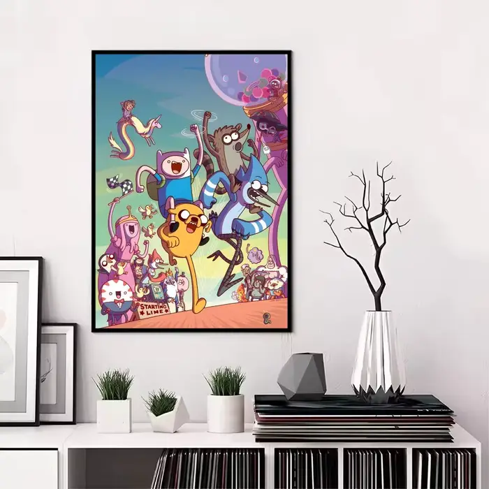 Affiche sur toile de calligraphie de peinture de temps d'aventure: décor mural Durable et sans plis 