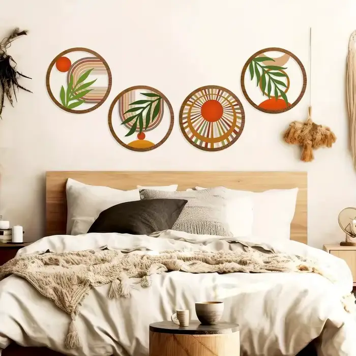 Décorations murales bohème en bois