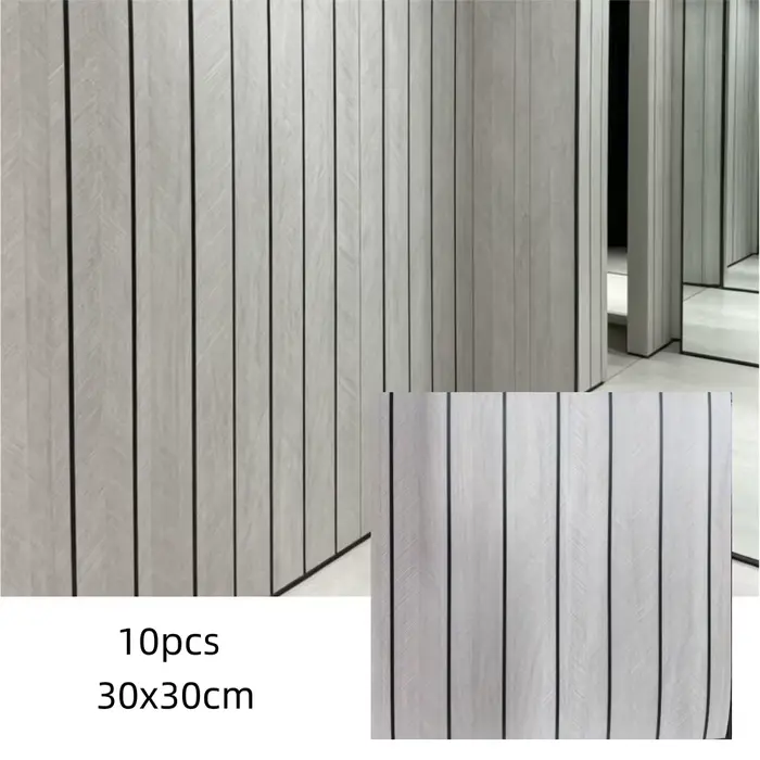 Lot de 10 panneaux autocollants 3D effet bois, papier peint décoratif pour la maison, facile à poser