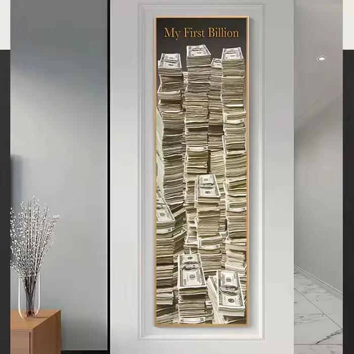 1PC Tableau sur toile sans cadre « Mon Premier Milliard » style nordique, décoration murale, affiche imprimée Dollar, image pour salon et chambre