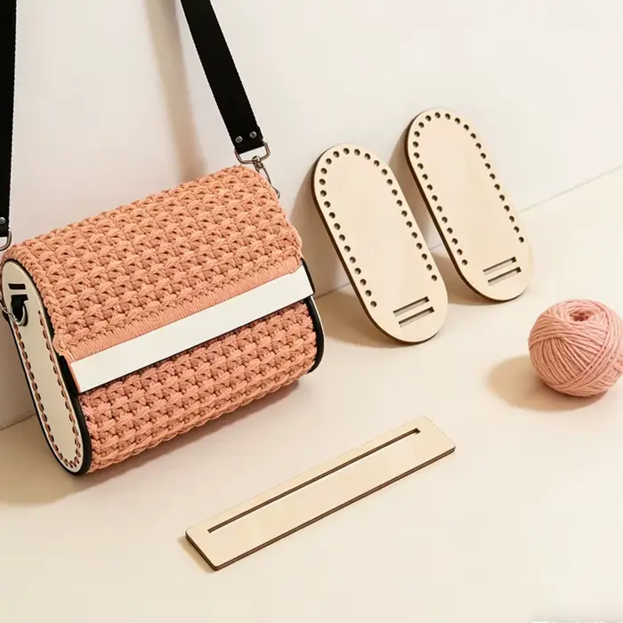 YOMDID 3 pièces cadre de panier en bois de qualité supérieure-formes ovales et rectangulaires robustes pour le crochet